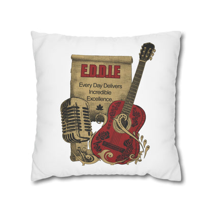 Personalized Initial Quote Guitar — Custom Sayings on Square Poly Canvas Pillowcase