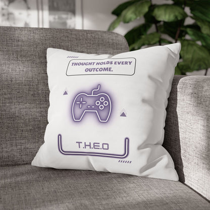 Personalized Initial Quote Game Controller — Custom Sayings on Square Poly Canvas Pillowcase