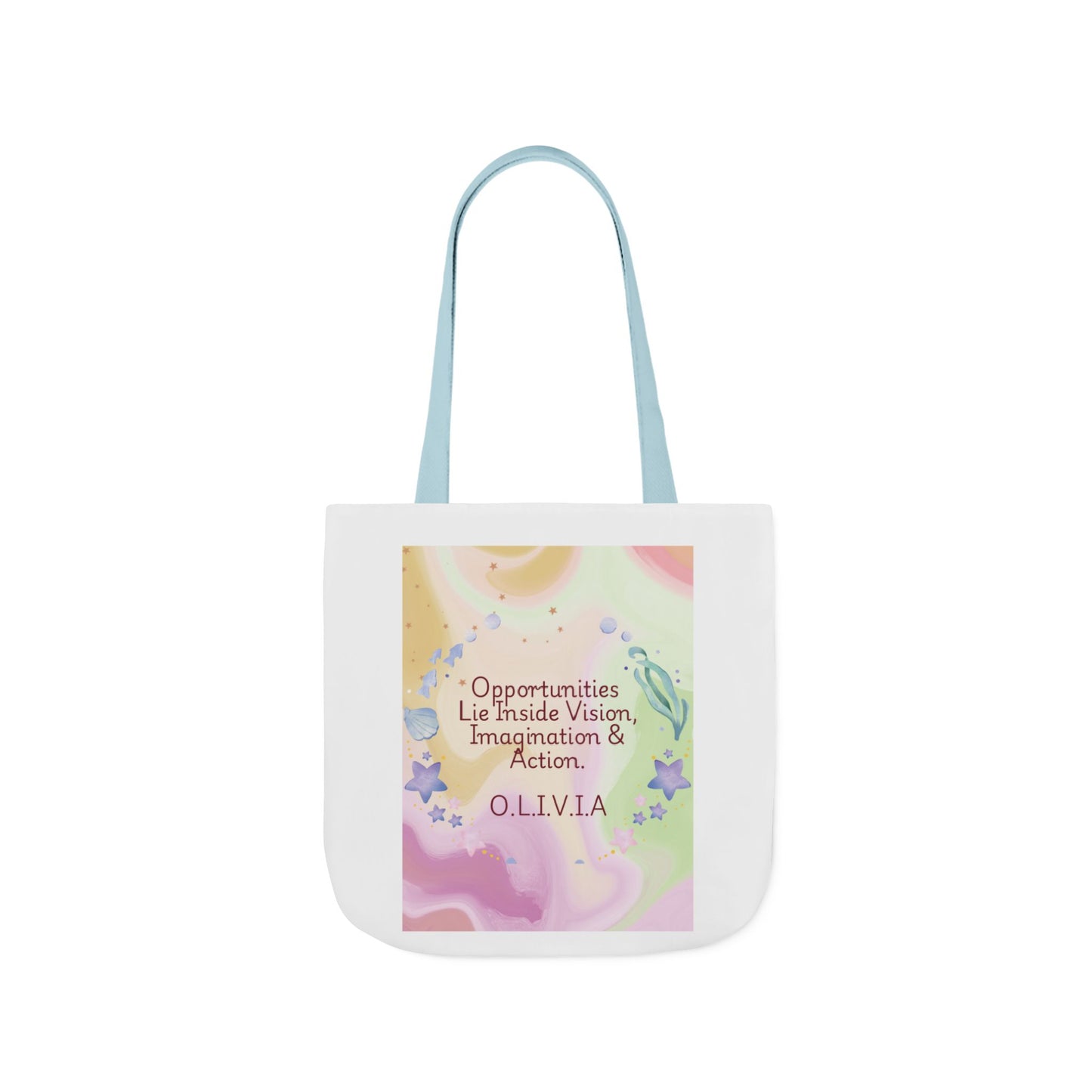 Personalized Initial Quote Ocean Theme Canvas Tote Custom Name