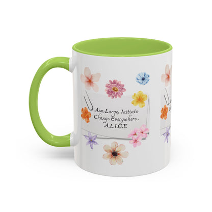 Personalized Floral Clip Note Accent Coffee Mug