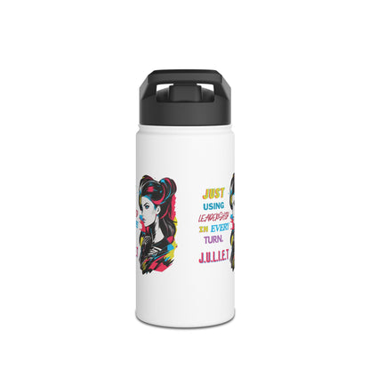 Personalized Initial Quote Vintage Girl Stainless Steel Water Bottle