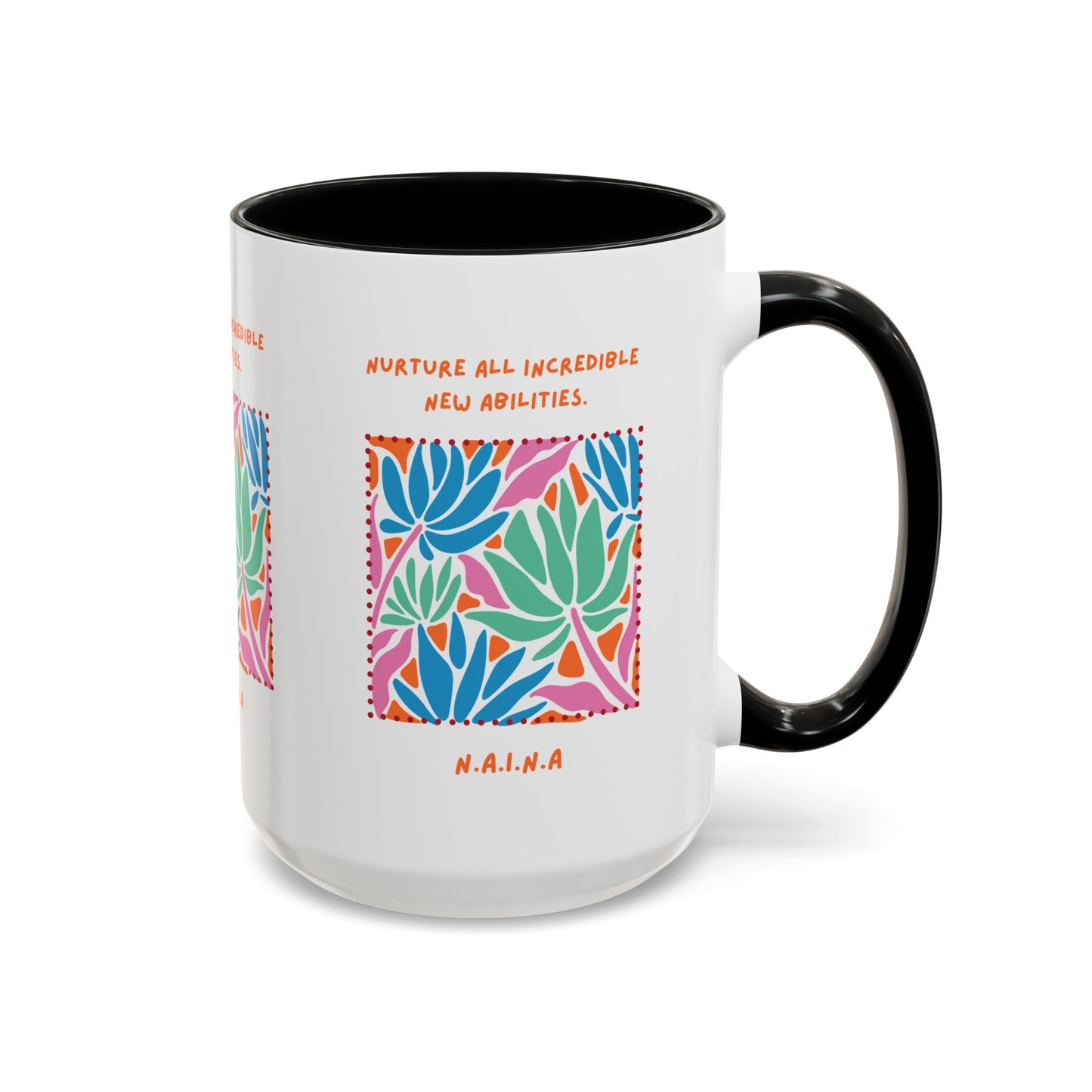 Personalized Initial Floral Momentum Accent Coffee Mug