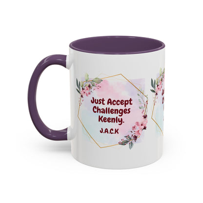 Personalized Floral Frame Accent Coffee Mug