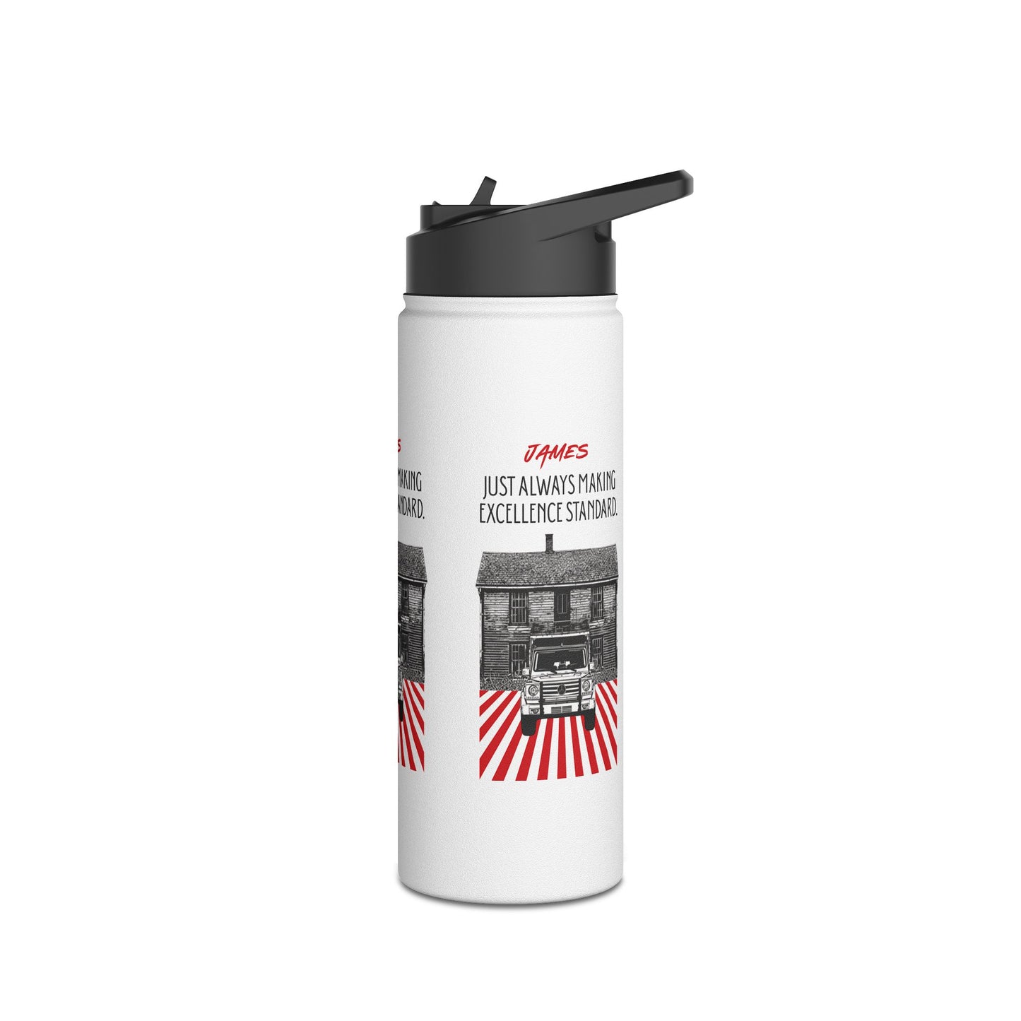 Personalized Initial Quote Vintage Car Stainless Steel Water Bottle