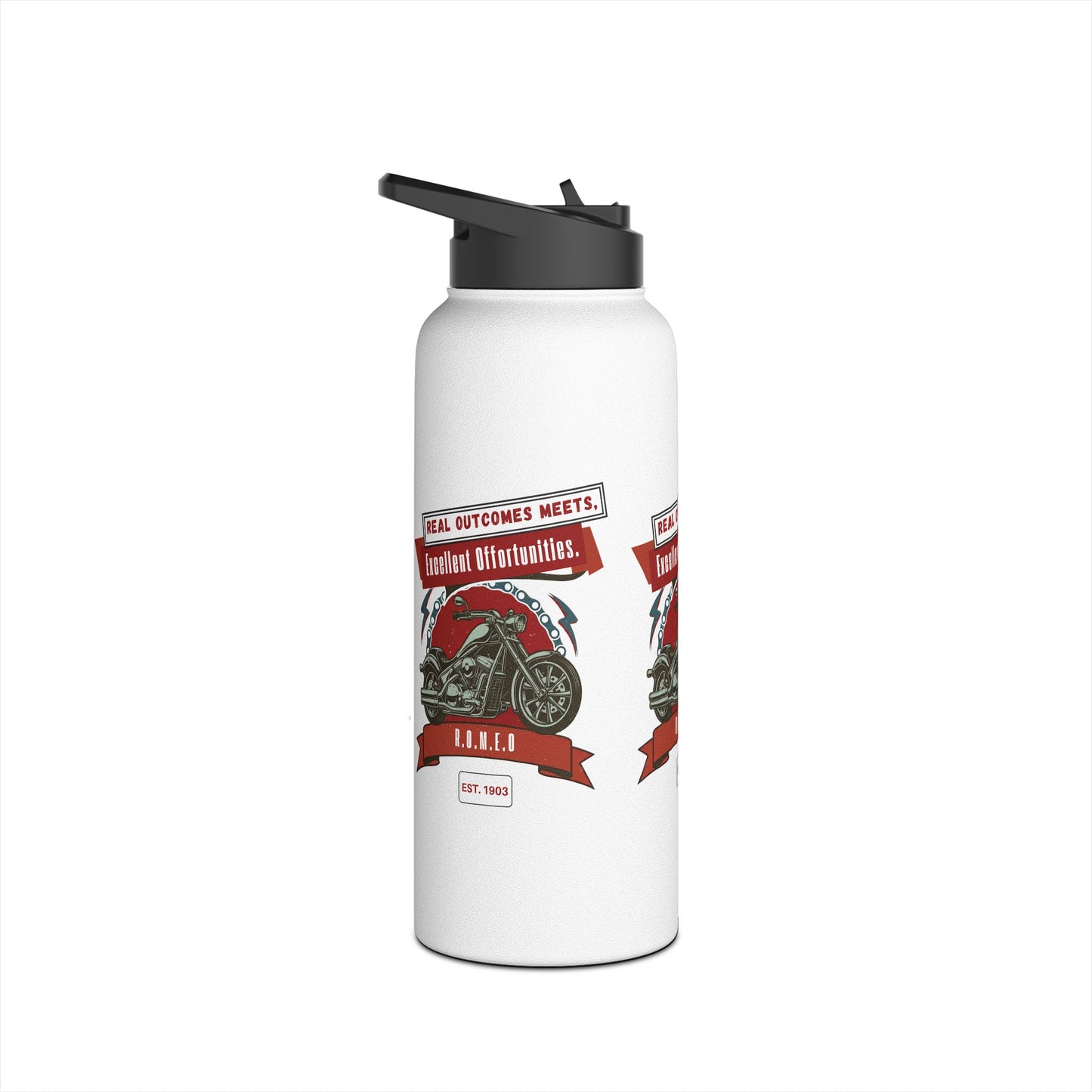 Personalized Initial Quote Motorcycle Stainless Steel Water Bottle