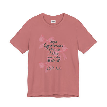 Personalized Pink Bow Graphic Tee