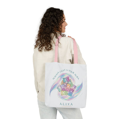 Personalized Initial Quote Pastel Cloud Canvas Tote Custom Name