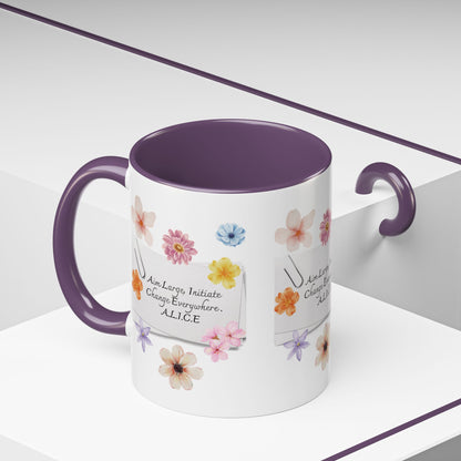 Personalized Floral Clip Note Accent Coffee Mug