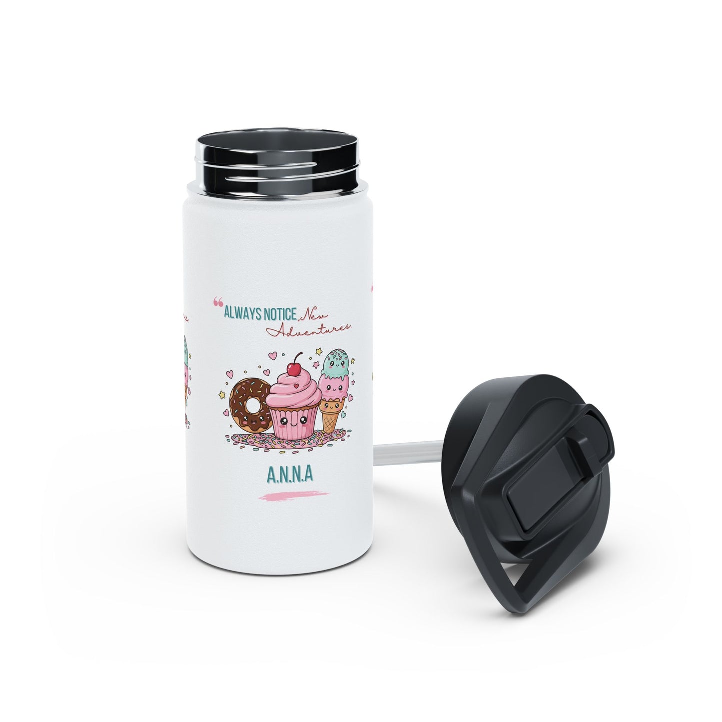 Personalized Initial Quote Sweet Treat Stainless Steel Water Bottle