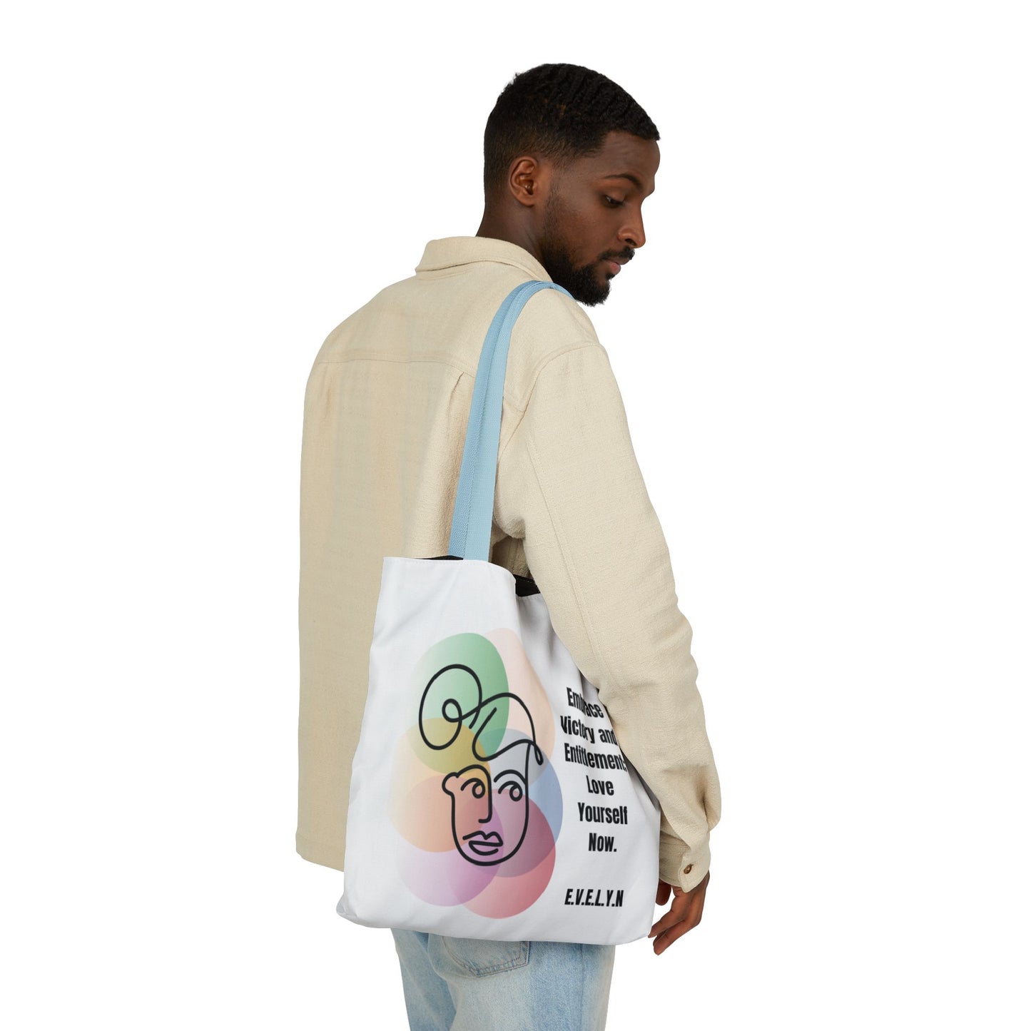 Personalized Initial Quote Sketch Girl Canvas Tote Custom Name