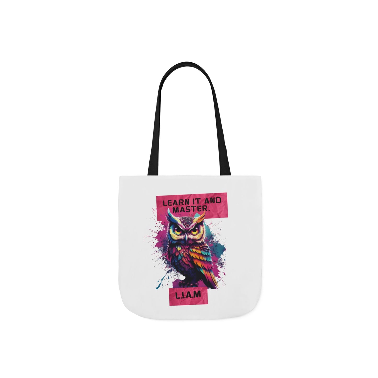 Personalized Initial Quote Owl Canvas Tote Custom Name