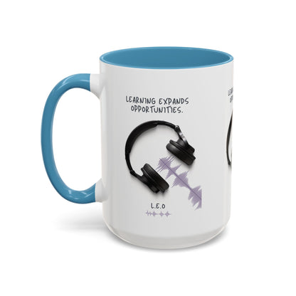 Personalized Initial Headphones Accent Coffee Mug