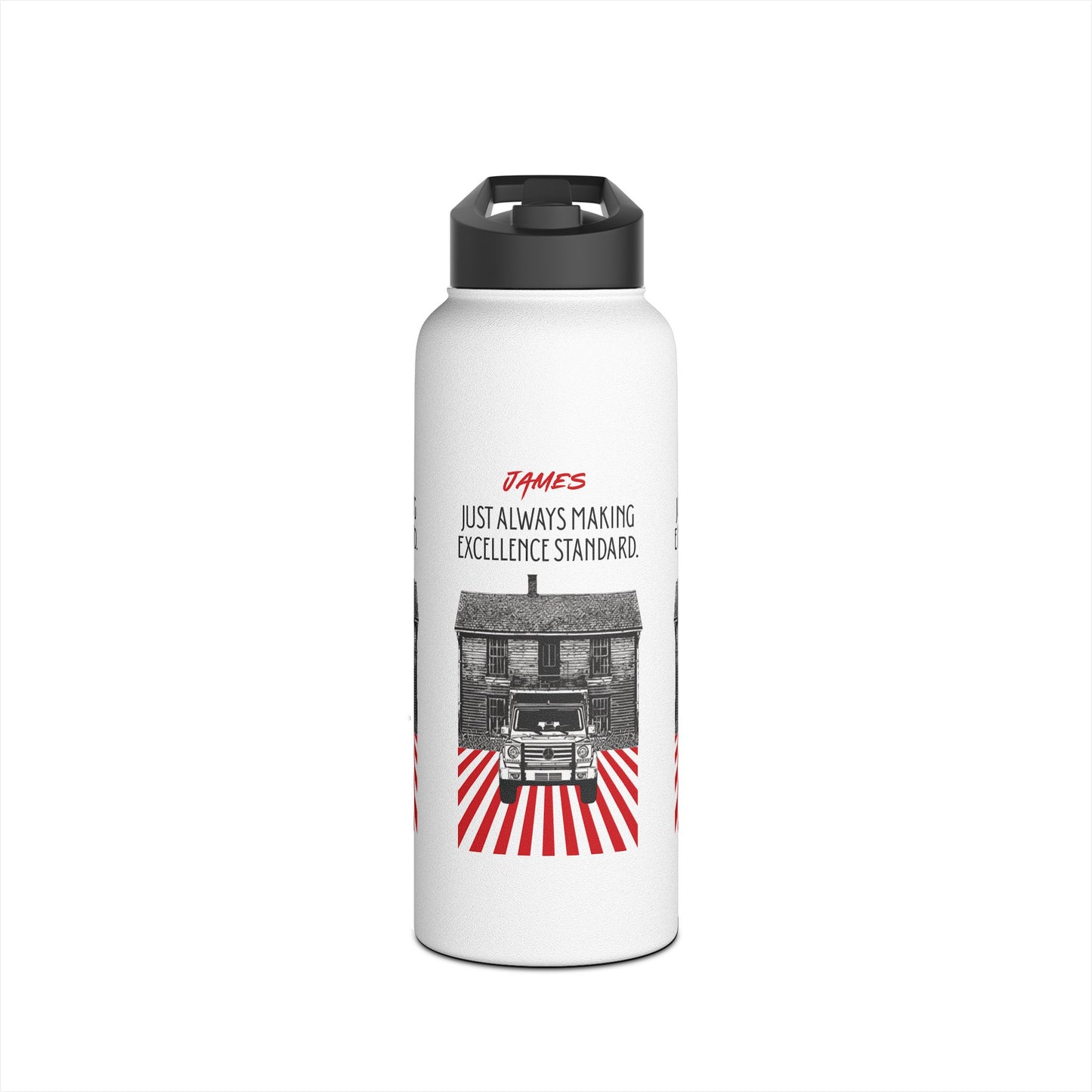 Personalized Initial Quote Vintage Car Stainless Steel Water Bottle