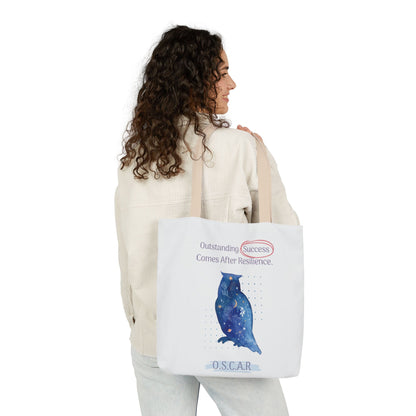 Personalized Initial Quote Owl Galaxy Canvas Tote Custom Name