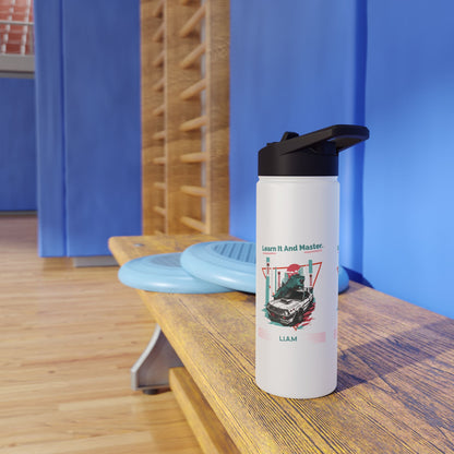 Personalized Initial Quote Dinosaur Car Stainless Steel Water Bottle