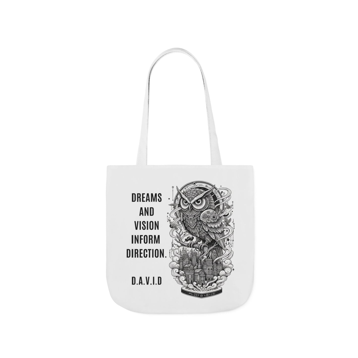 Personalized Initial Quote Owl Vision Canvas Tote Custom Name