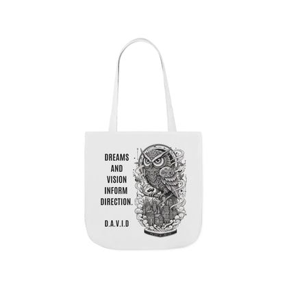 Personalized Initial Quote Owl Vision Canvas Tote Custom Name