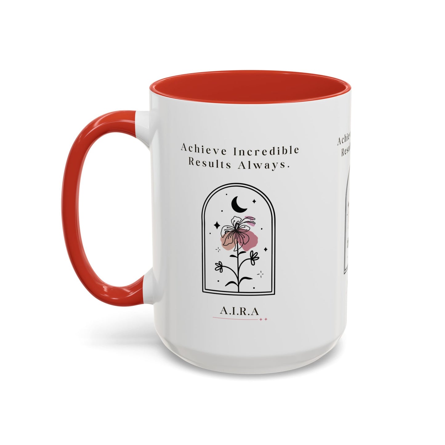 Personalized Initial Floral Moon Accent Coffee Mug