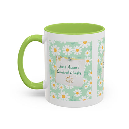 Personalized Floral Message Accent Coffee Mug