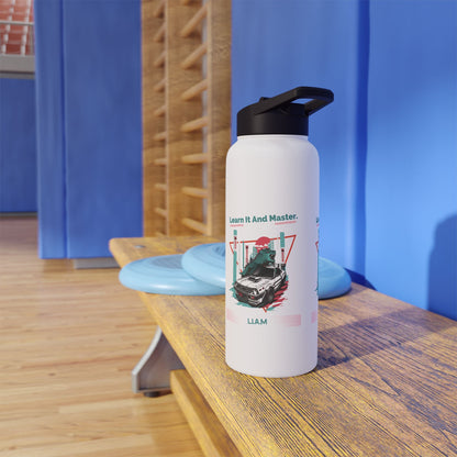 Personalized Initial Quote Dinosaur Car Stainless Steel Water Bottle
