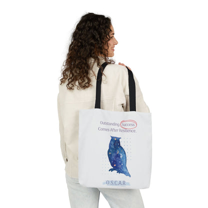 Personalized Initial Quote Owl Galaxy Canvas Tote Custom Name