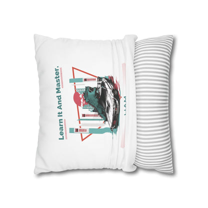Personalized Initial Quote Dinosaur Car — Custom Sayings on Square Poly Canvas Pillowcase