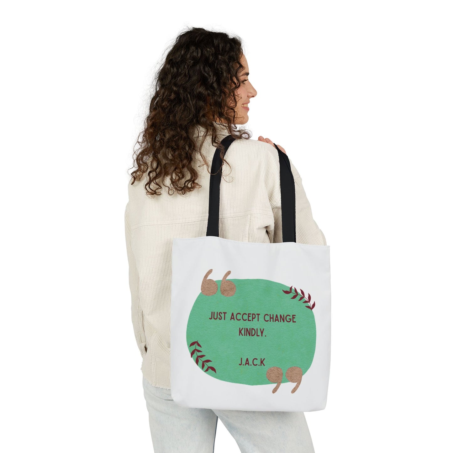 Personalized Initial Quote Inspirational  Note Canvas Tote Custom Name