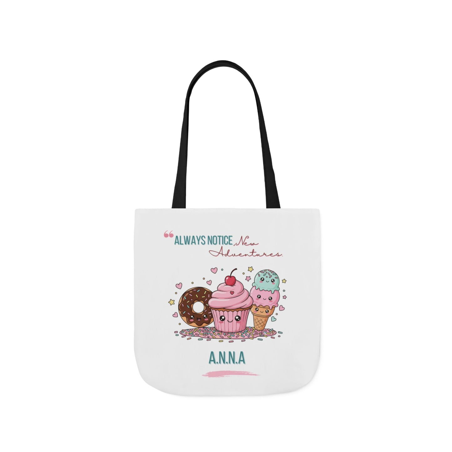 Personalized Initial Quote Sweet Treat Canvas Tote Custom Name