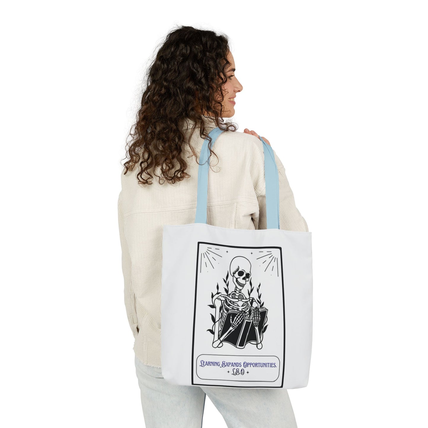 Personalized Initial Quote Skeleton Canvas Tote Custom Name
