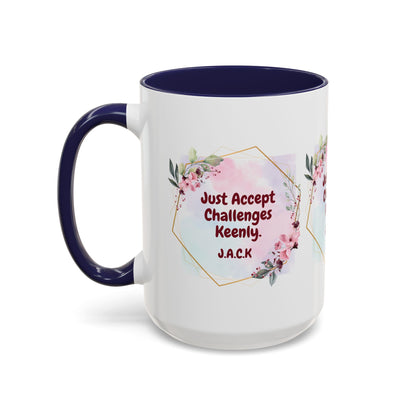 Personalized Floral Frame Accent Coffee Mug