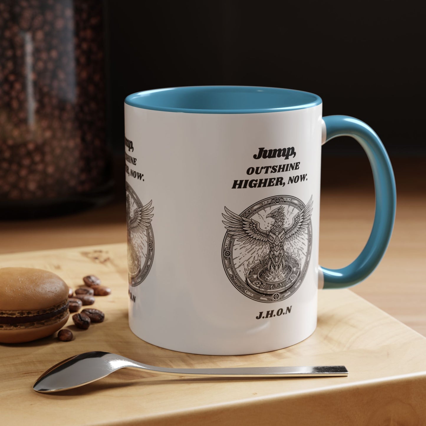 Personalized Eagle Circle Accent Coffee Mug