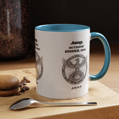 Personalized Eagle Circle Accent Coffee Mug