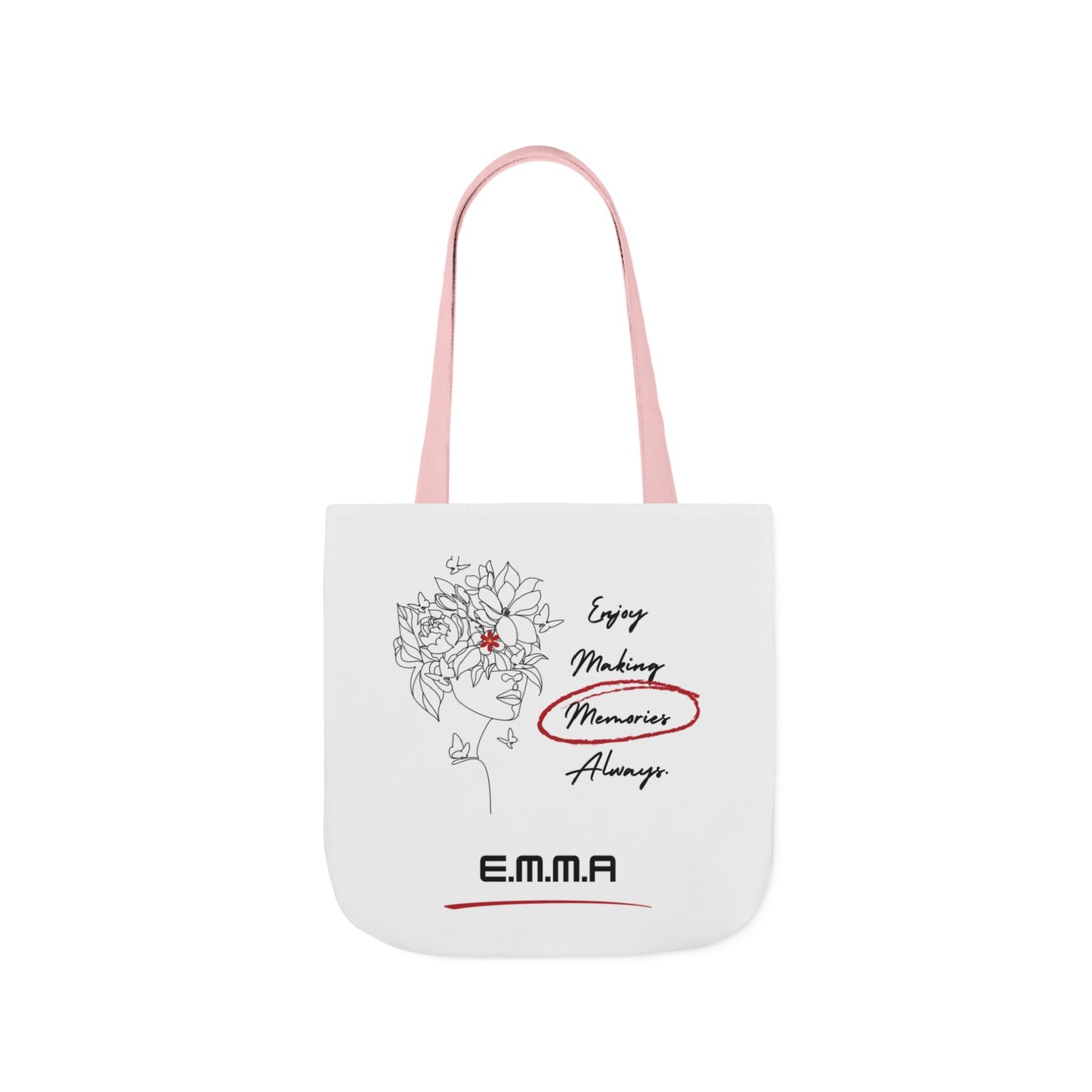 Personalized Initial Quote Floral Girl Canvas Tote Custom Name
