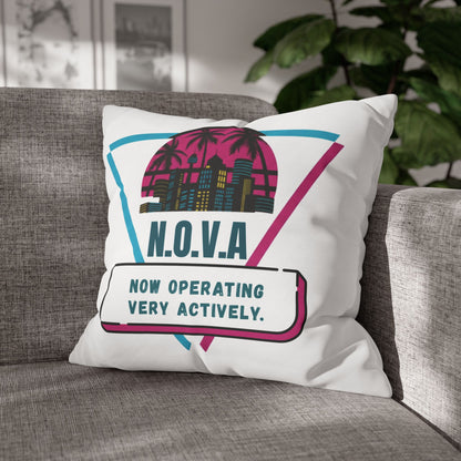 Personalized Initial Quote Building — Custom Sayings on Square Poly Canvas Pillowcase