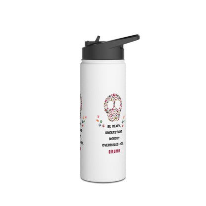 Personalized Initial Quote Hands Skull Stainless Steel Water Bottle