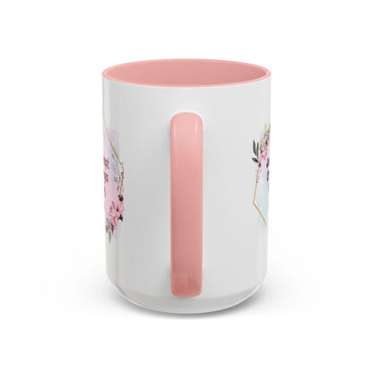 Personalized Floral Frame Accent Coffee Mug