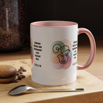 Personalized Initial Sketch Girl Accent Coffee Mug