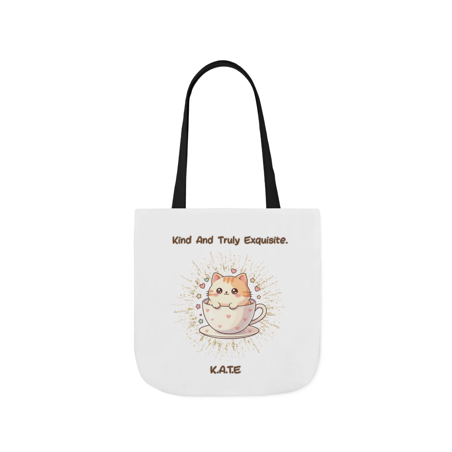 Personalized Initial Quote Exquisite Cat Canvas Tote Custom Name