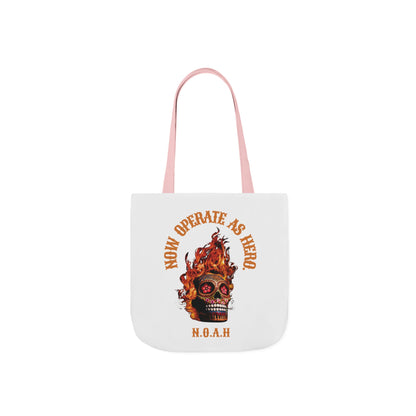 Personalized Initial Quote Fire Skull Canvas Tote Custom Name