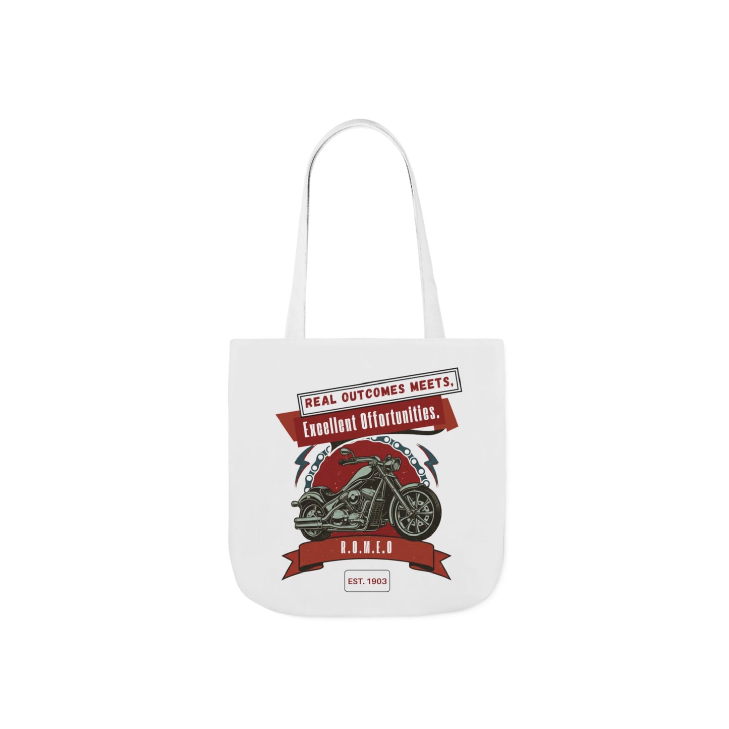 Personalized Initial Quote Motorcycle Canvas Tote Custom Name