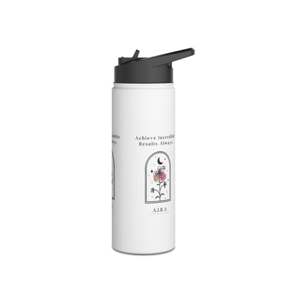 Personalized Initial Quote Floral Moon Stainless Steel Water Bottle