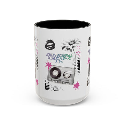 Personalized Cassette Vibes Accent Coffee Mug
