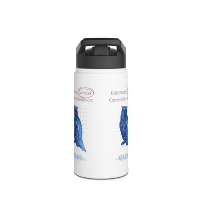 Personalized Initial Quote Owl Galaxy Stainless Steel Water Bottle