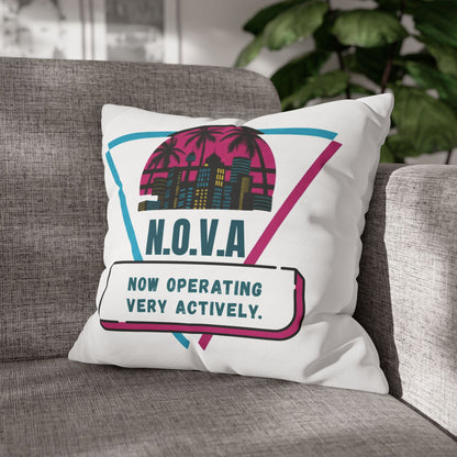 Personalized Initial Quote Building — Custom Sayings on Square Poly Canvas Pillowcase