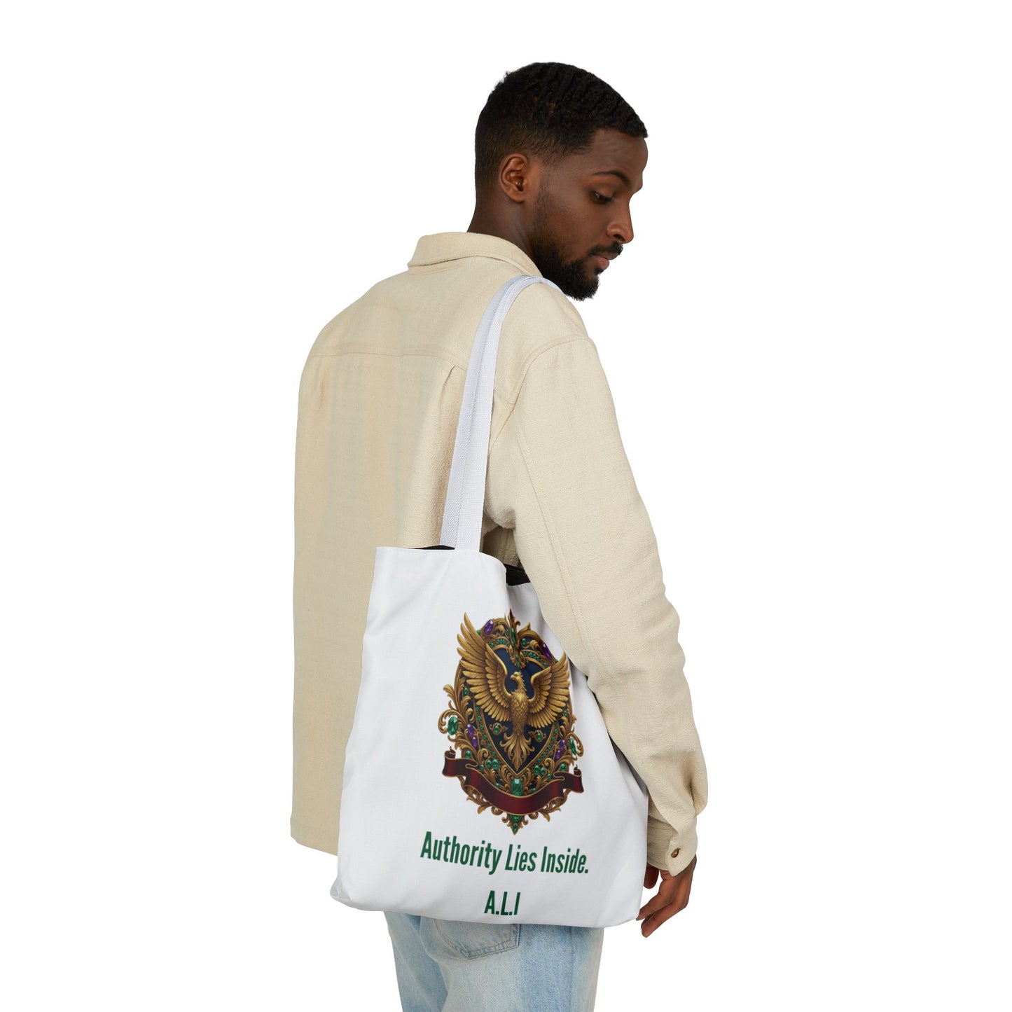 Personalized Initial Quote Eagle Wings Canvas Tote Custom Name
