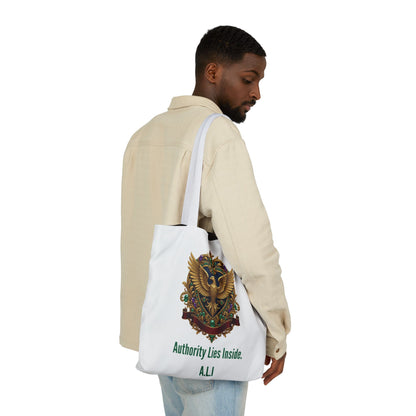 Personalized Initial Quote Eagle Wings Canvas Tote Custom Name