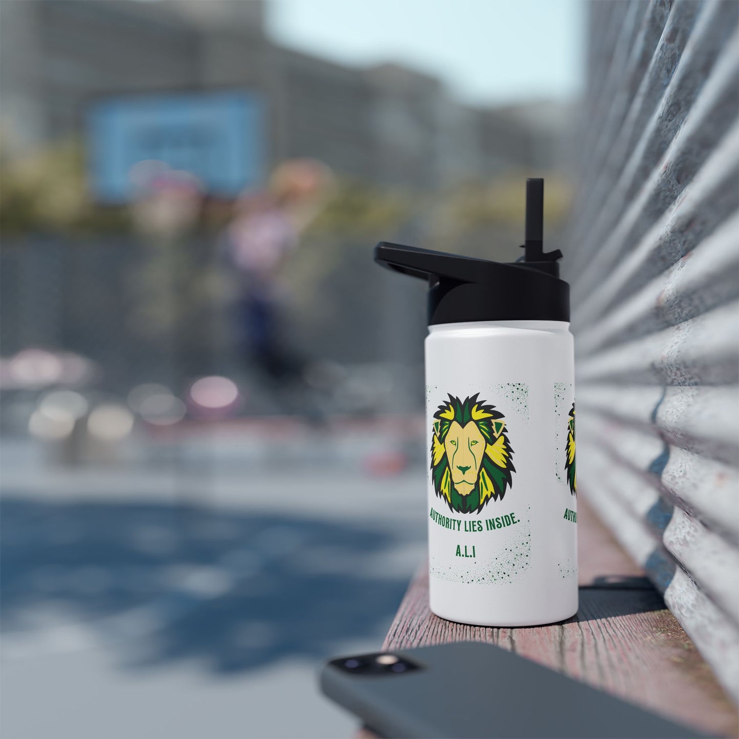 Personalized Initial Quote Lion Stainless Steel Water Bottle