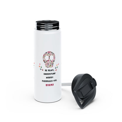Personalized Initial Quote Hands Skull Stainless Steel Water Bottle