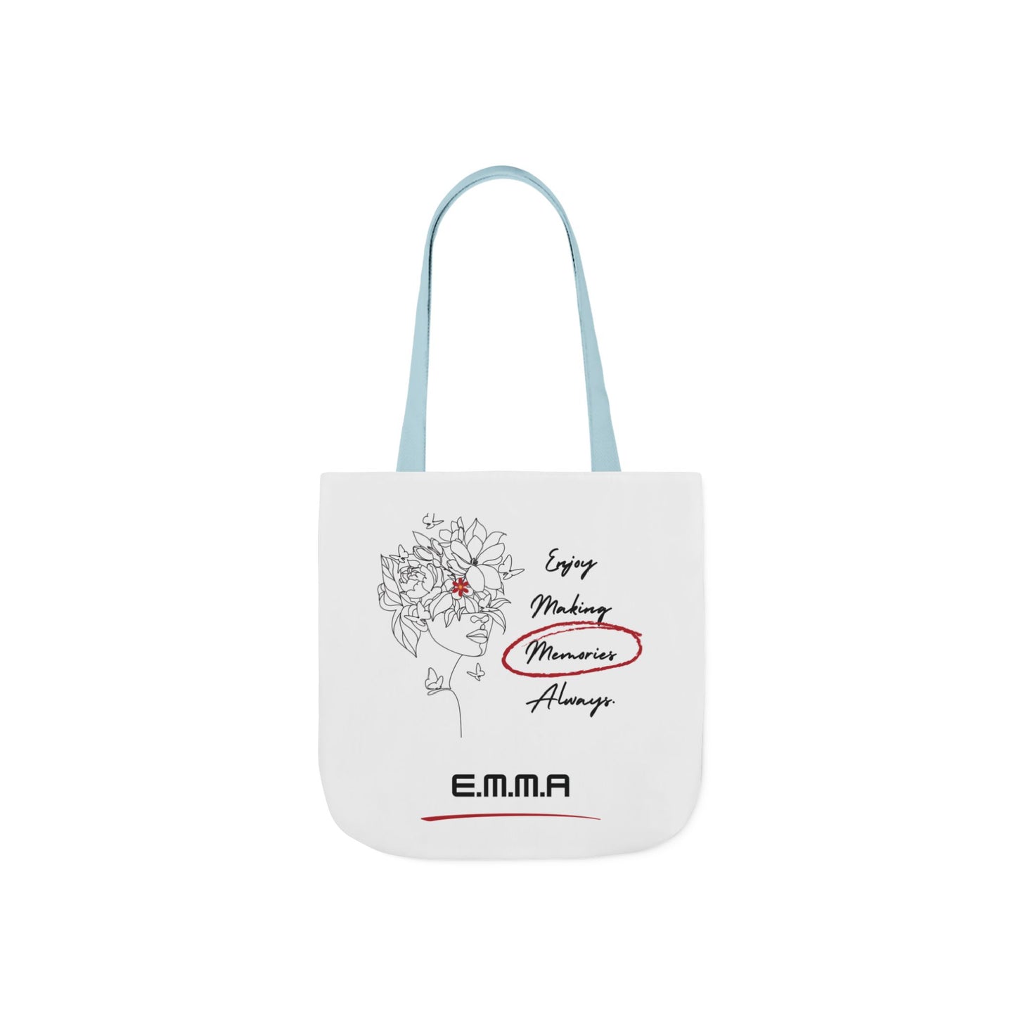 Personalized Initial Quote Floral Girl Canvas Tote Custom Name