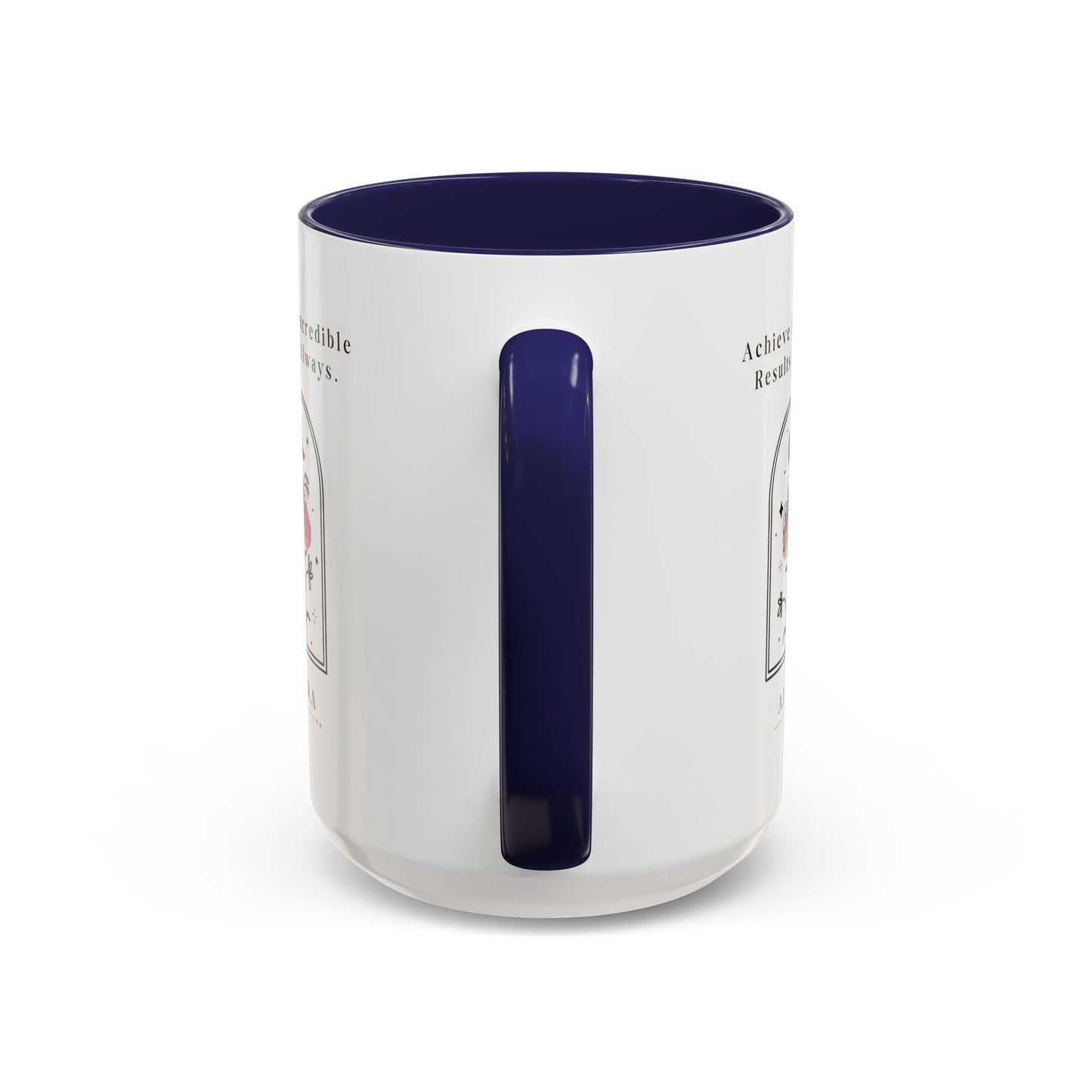 Personalized Initial Floral Moon Accent Coffee Mug